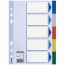 Przekładki plastikowe ESSELTE A5 5 kart kolorowe 15264
